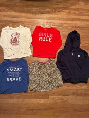 Assorted 4-5 Year Old Long-Sleeve Tees and Sweater